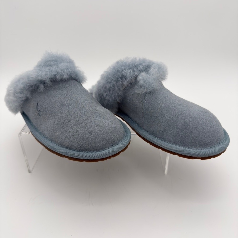Koolaburra by UGG Womens 6 Blue Faux Fur Mule Slippers NWOT